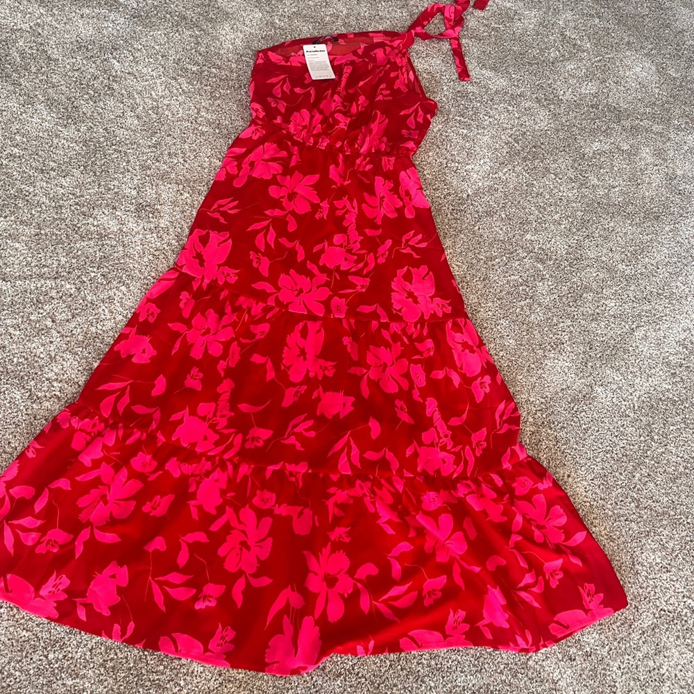 Floral Red Dress